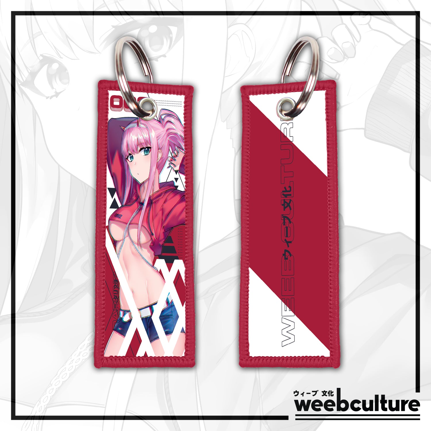 Embroidered Anime Jet Tag / Key Tag 